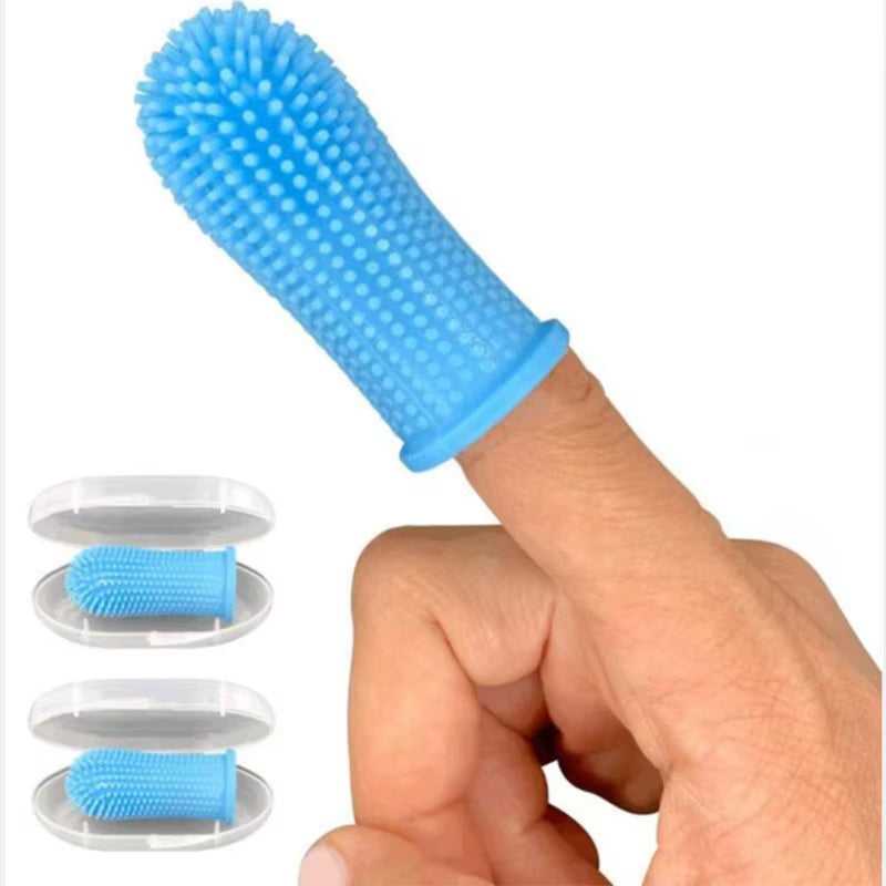 Dog Super Soft Pet Finger Toothbrush Teeth Cleaning Bad Breath Care Nontoxic Silicone Tooth Brush Tool Dog Cat Cleaning Supplies